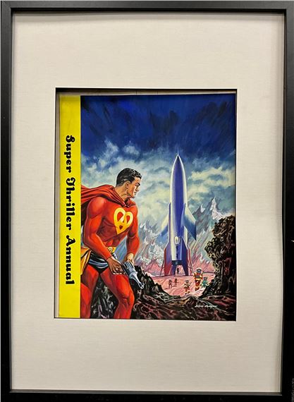 Edgar Hodges (British Illustrator, b.1928)
Super Thriller Annual, 1960, superhero Ace Hart on an alien planet
signed, watercolour, 42cm x 33cm - Edgar Hodges
