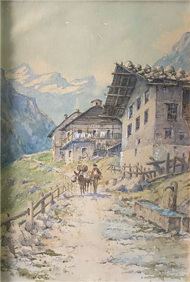Berger à la montagne by L. Rambaud
