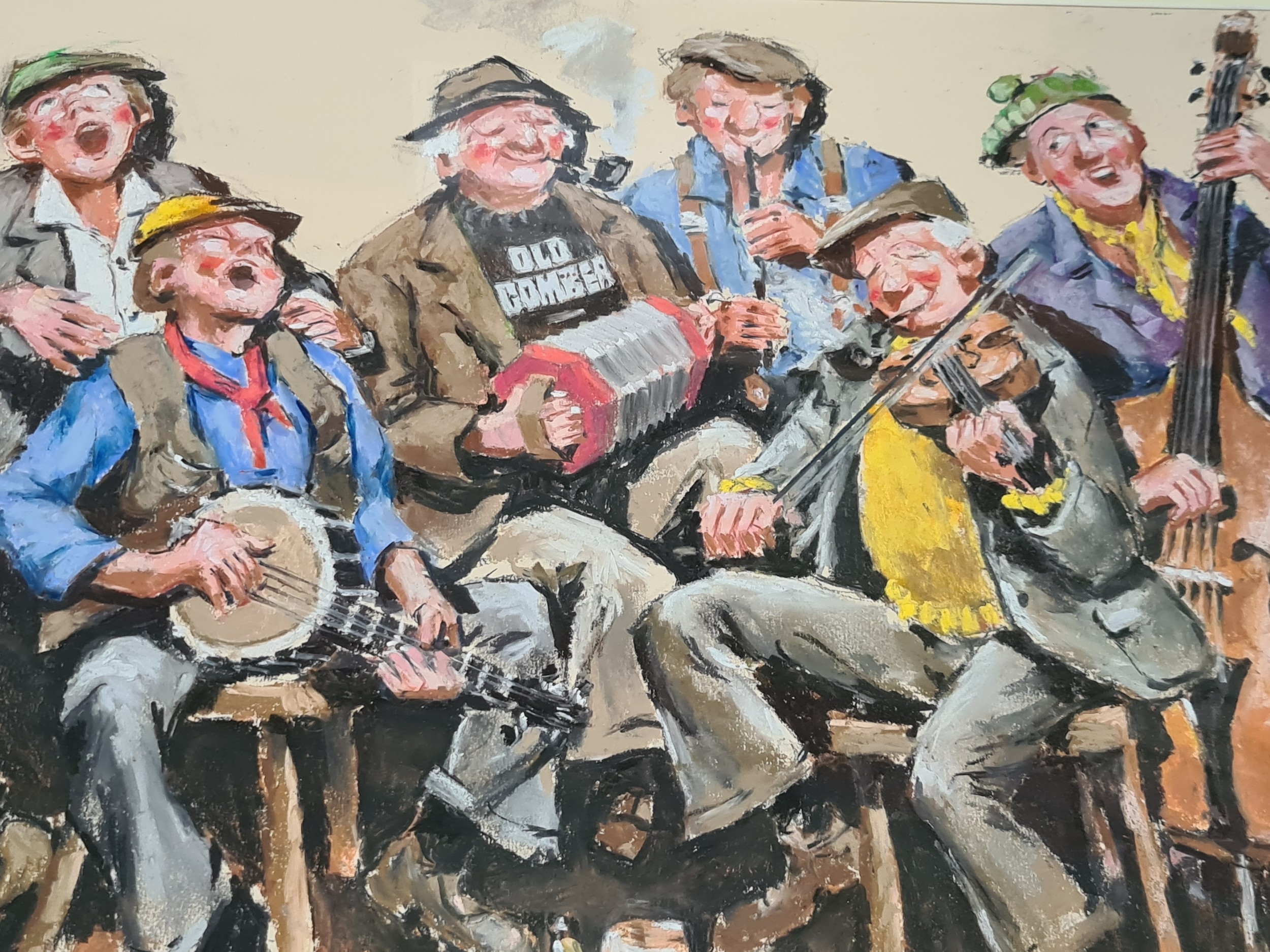 Artwork by Michael Mcdade, 2011'. Housed in a wooden frame behind glass. With Gallery sticker to verso.
MM: 62 x 55 cm including frame
Michael McDade is a well known Irish artist with works at Ross, Made of chalk pastel on paper painting