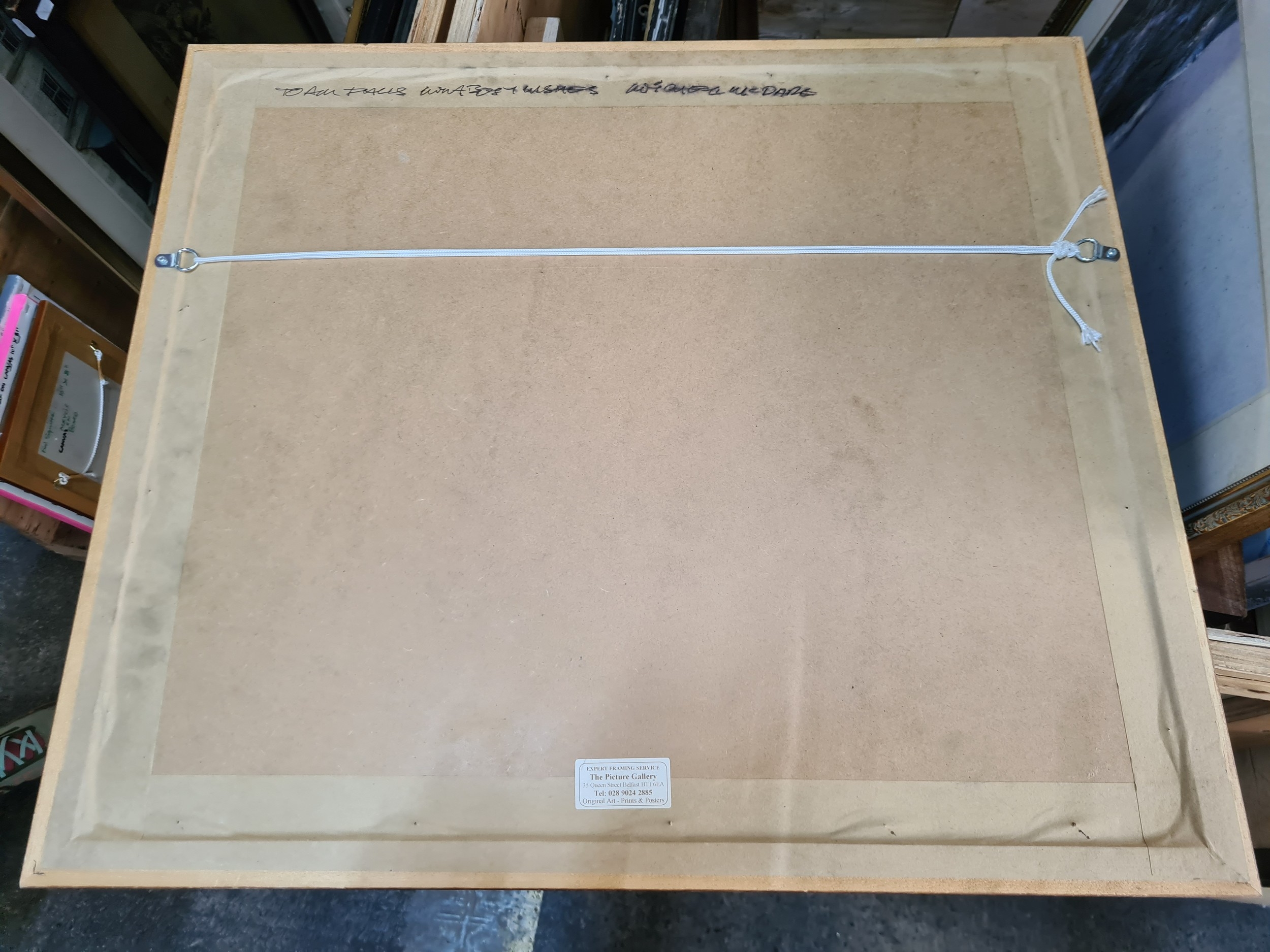 Artwork by Michael Mcdade, 2011'. Housed in a wooden frame behind glass. With Gallery sticker to verso.
MM: 62 x 55 cm including frame
Michael McDade is a well known Irish artist with works at Ross, Made of chalk pastel on paper painting