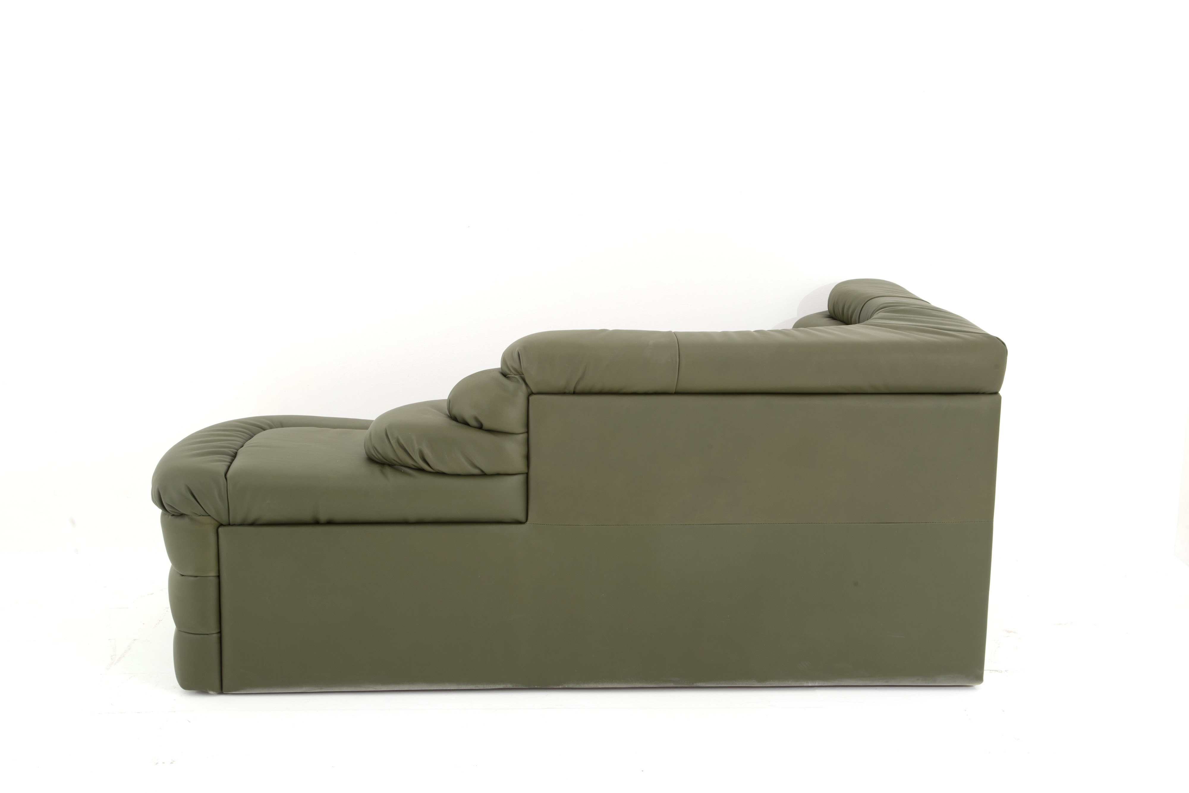 Artwork by Ubald Klug, Pair of Terrazza sofas for DE SEDE, Made of black leather