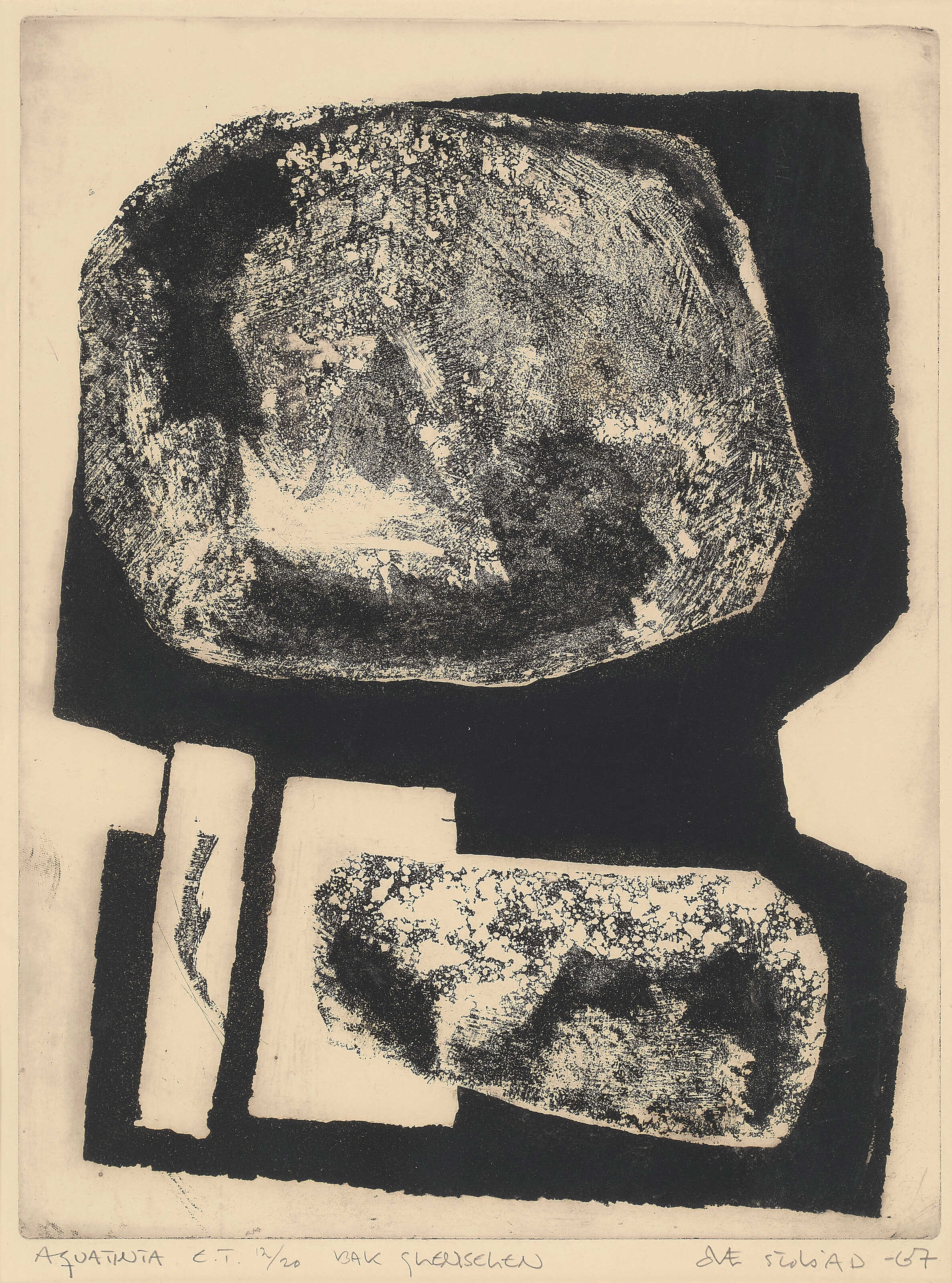 Artwork by Ove Stokstad, Bak glemselen, Made of aquatint