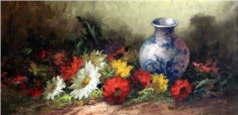 Still life in interior with vase - George R. Fardon