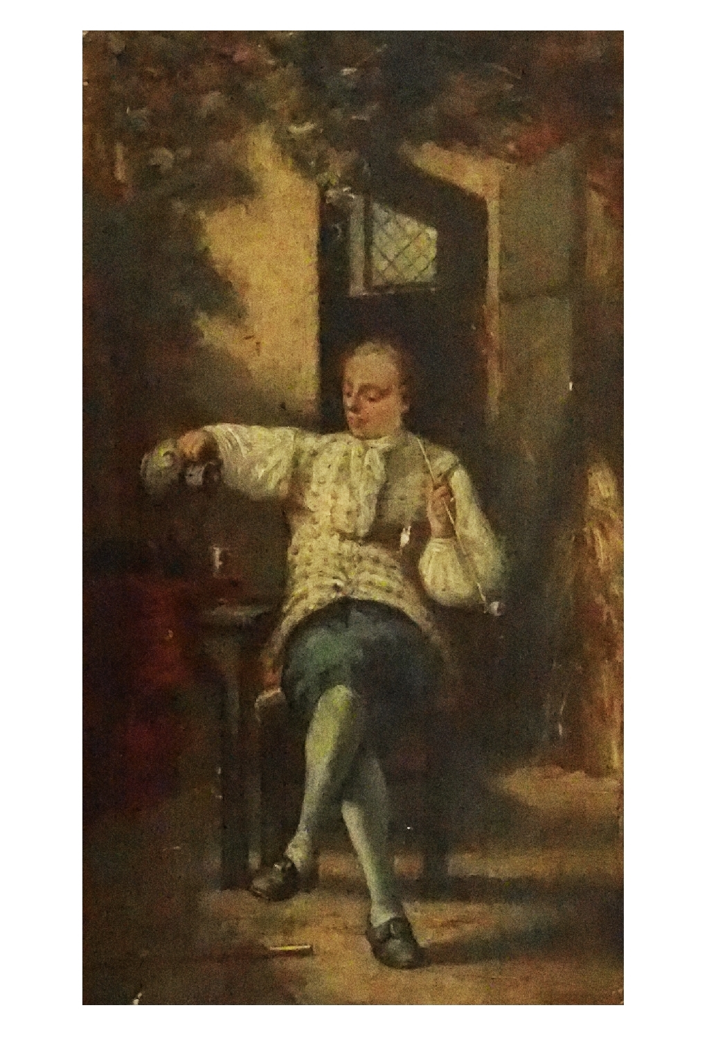 Artwork by L. Mayer, "Der Lebemann", Made of oil on wood