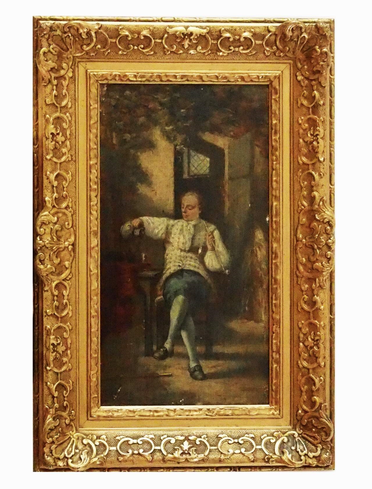 Artwork by L. Mayer, "Der Lebemann", Made of oil on wood
