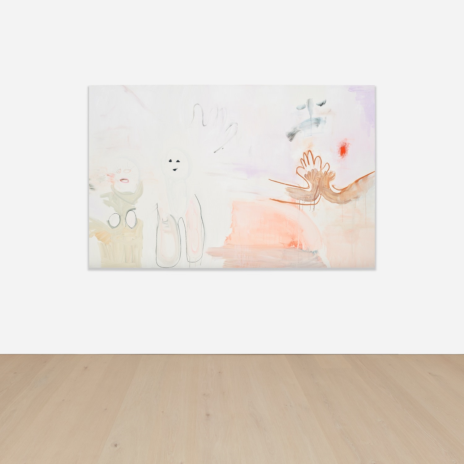 Artwork by Megan Rooney, Two Dreams, One for Now, One for Later, Made of acrylic, pastel, graphite, marker and oilstick on canvas