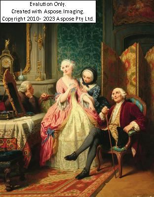 At the Fitting by Pierre-Paul Hunin, 1850