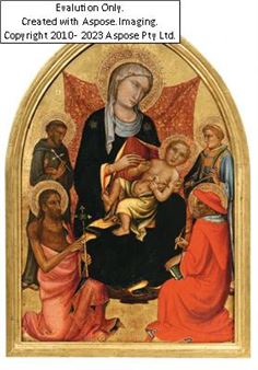 The Madonna and Child enthroned, with Saint Francis, Saint John the Baptist, Saint Lawrence and Saint Jerome - Mariotto di Nardo