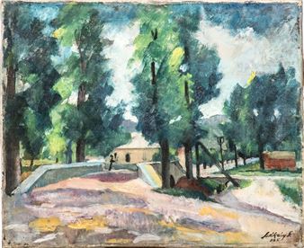 Brücke mit Bäumen - Lilly Gombos Székely