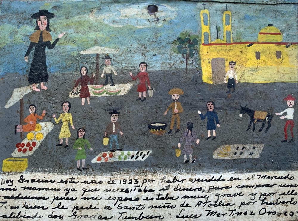Mexican School | The Market - Retablo | MutualArt