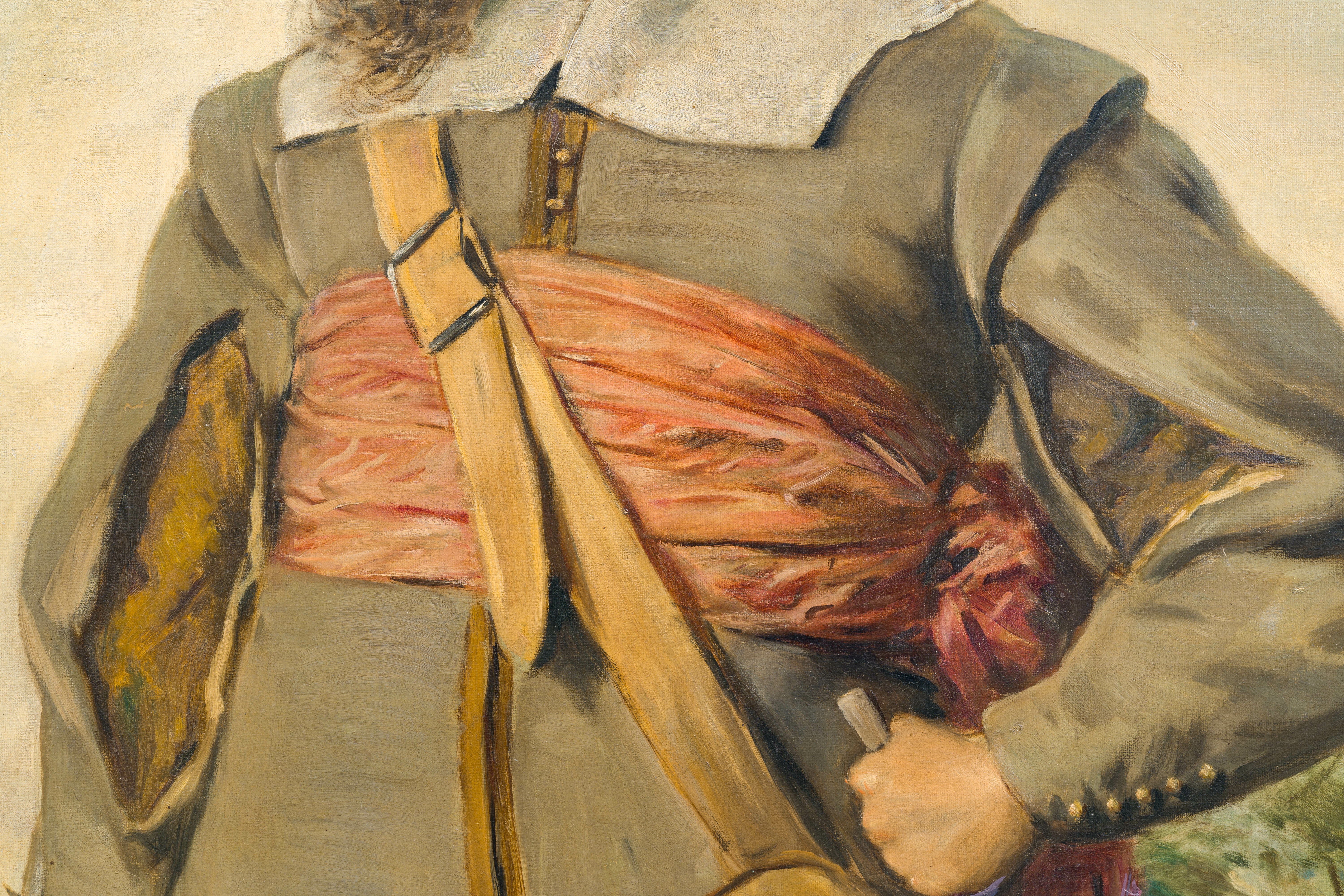 Artwork by Herman Maurice Cossmann, The tambour player, Made of oil on canvas