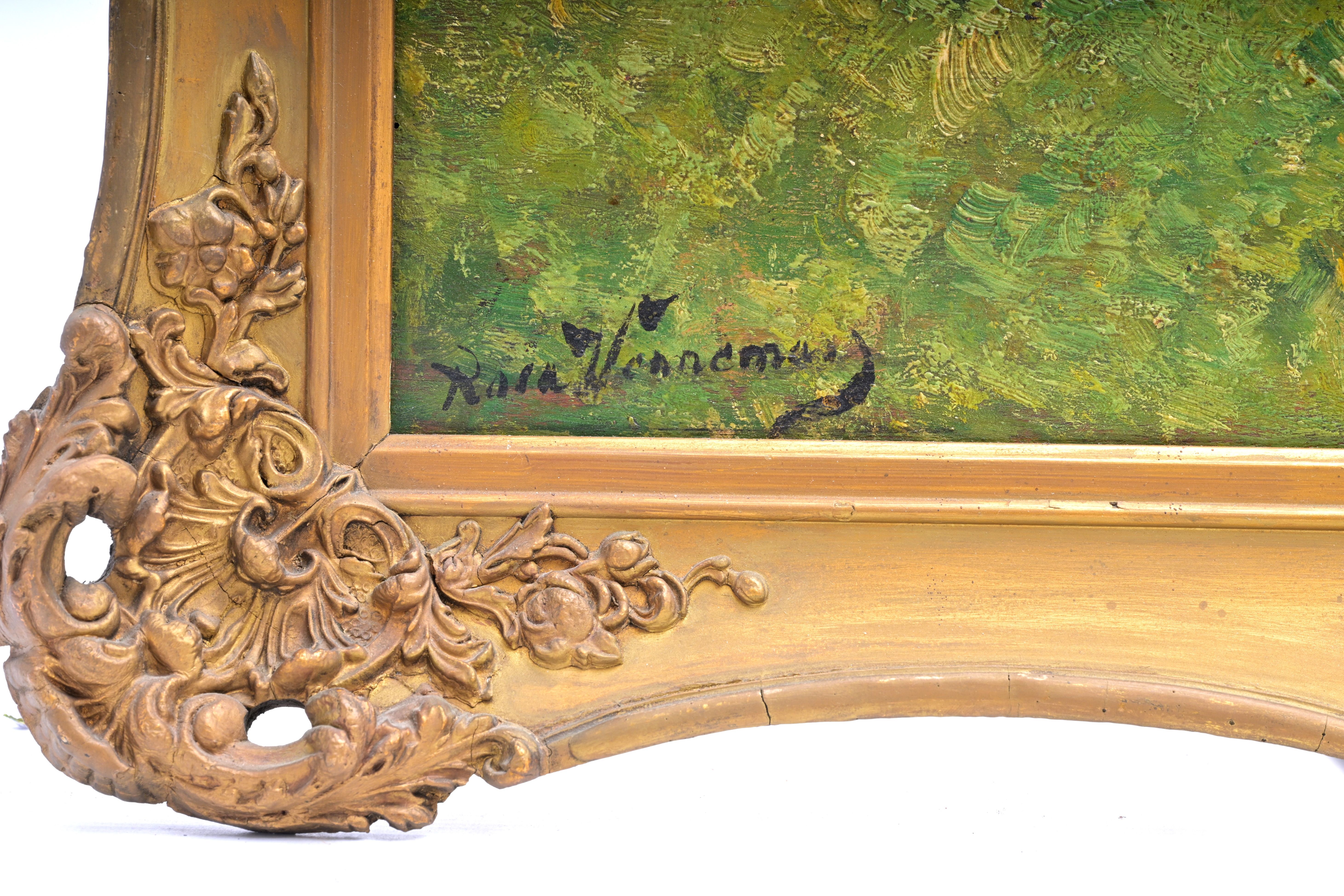 Artwork by Rosa Venneman, Cows in a landscape, Made of oil on board