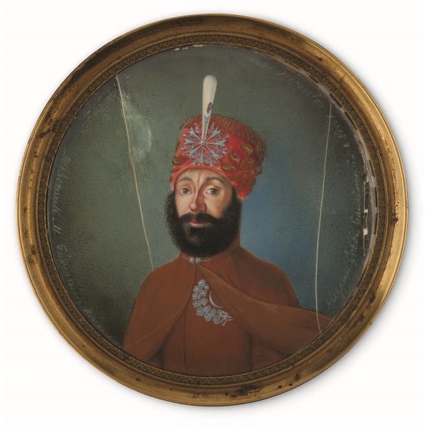 Artwork by Enrico Gobbi, A DEPICTION HUMAYUN “SULTAN MAHMUD II, Made of oil on ivory
