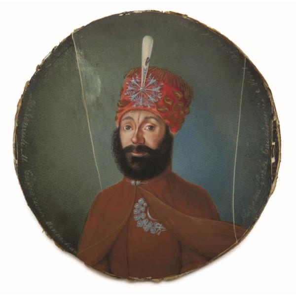 Artwork by Enrico Gobbi, A DEPICTION HUMAYUN “SULTAN MAHMUD II, Made of oil on ivory