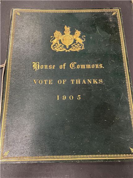 GULLY (William Court; Speaker of the House of Commons) Presentation leather desk blotter 1905 - William Court