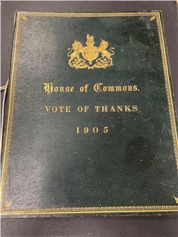 GULLY (William Court; Speaker of the House of Commons) Presentation leather desk blotter 1905 - William Court
