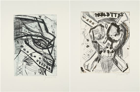 Don Skeletti im Fettnapf mit 10 Zäpfchen / Colonel Iverson by Jonathan Meese, 2007