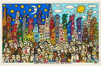 James Rizzi | Make Friends with Life and People (1996) | MutualArt