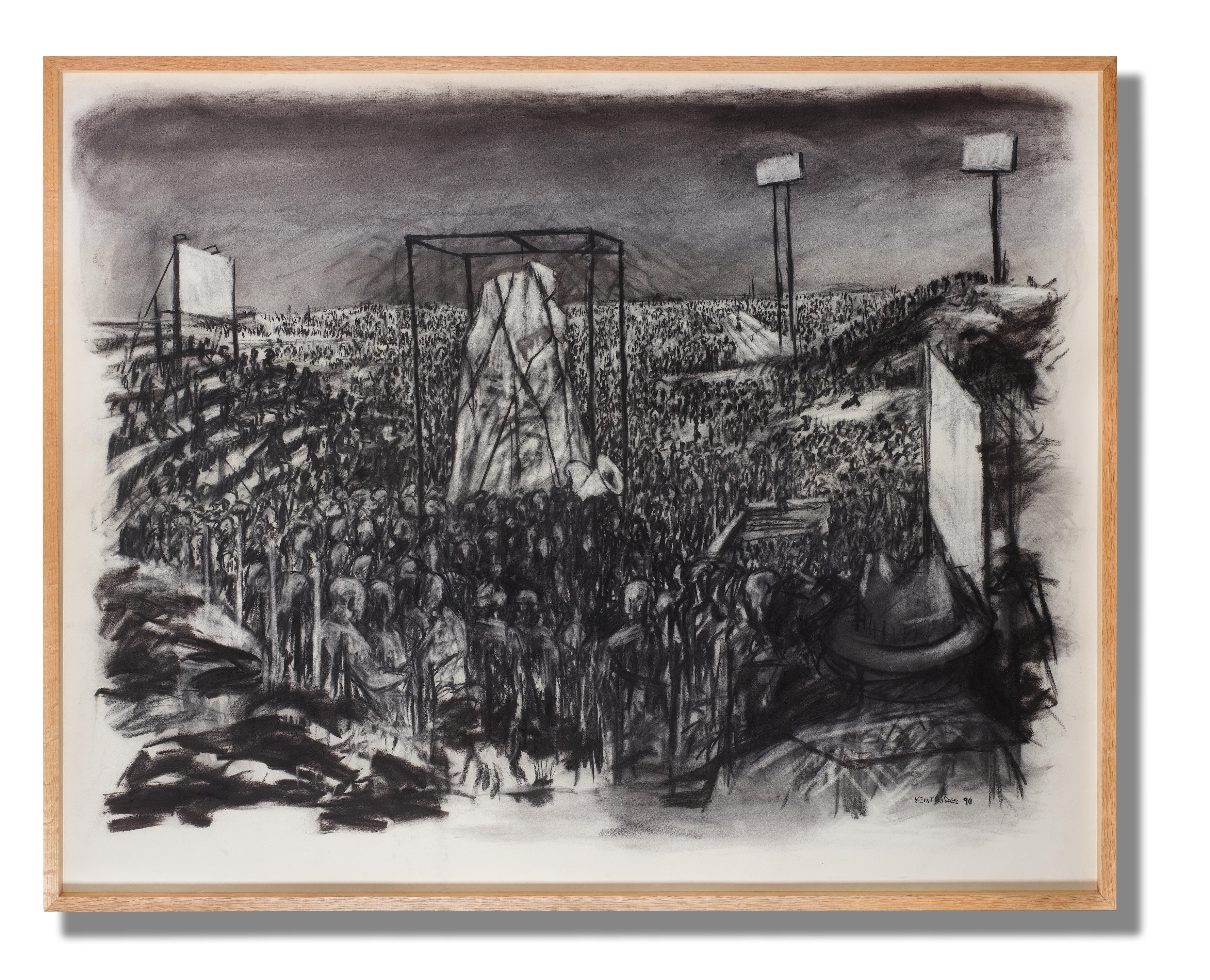 Artwork by William Kentridge, Monument I, Made of charcoal on paper