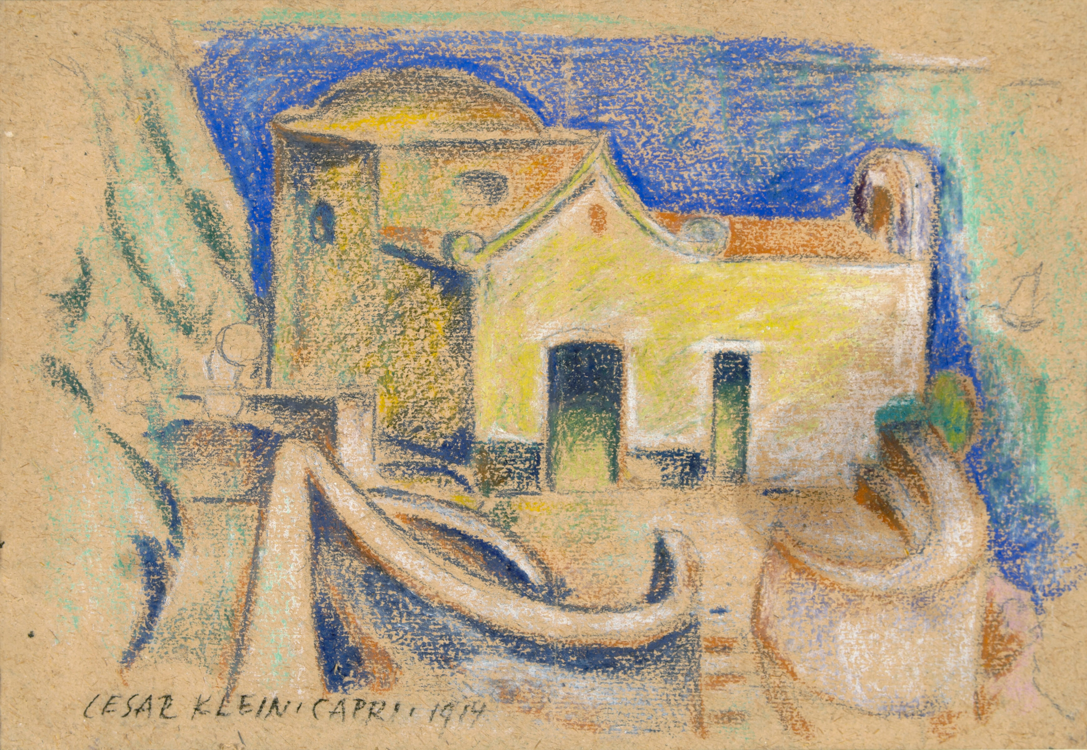 César Klein | Capri. Pastell u. Bleistift auf leichtem Karton. 1914. 28 ...