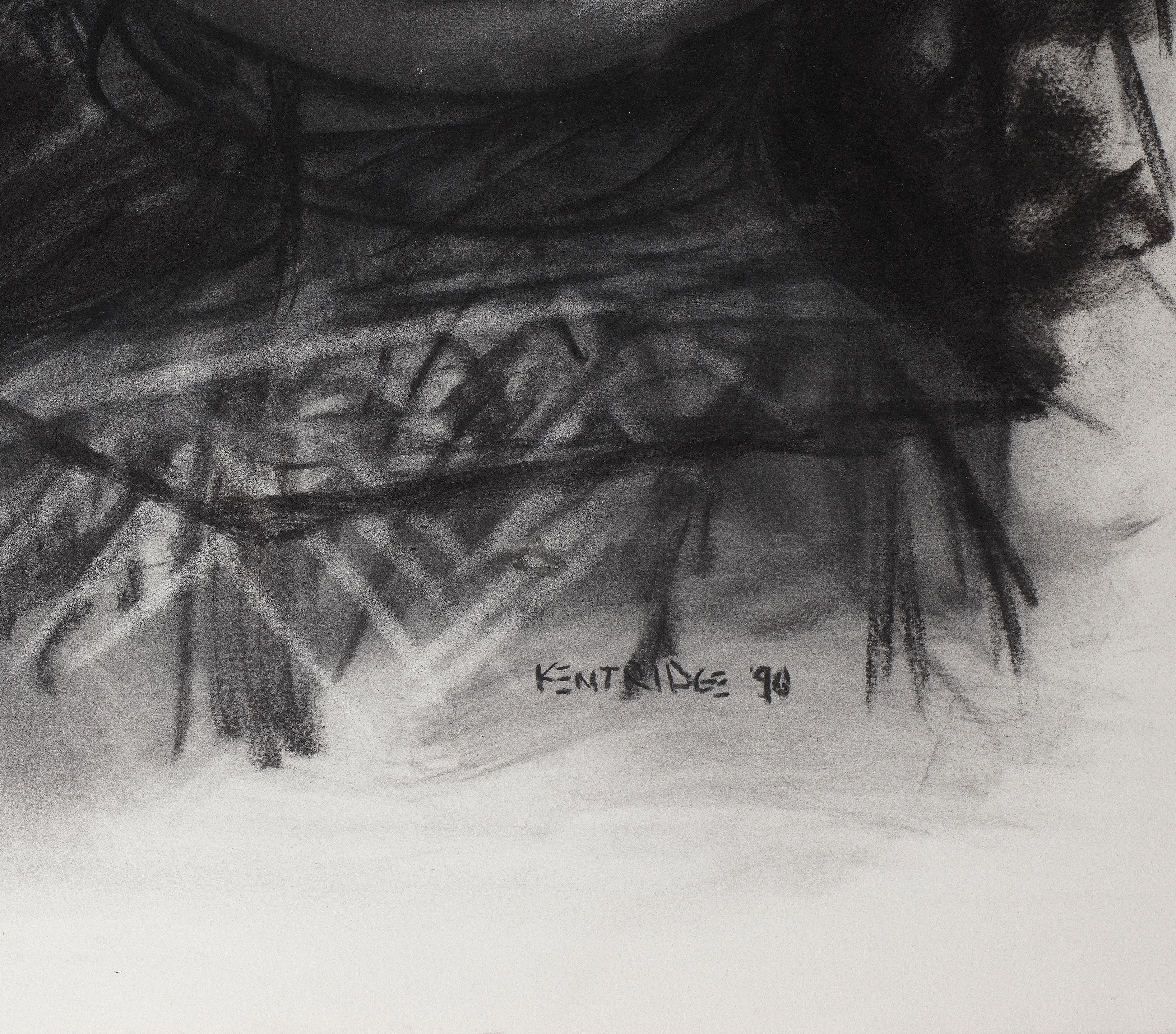 Artwork by William Kentridge, Monument I, Made of charcoal on paper