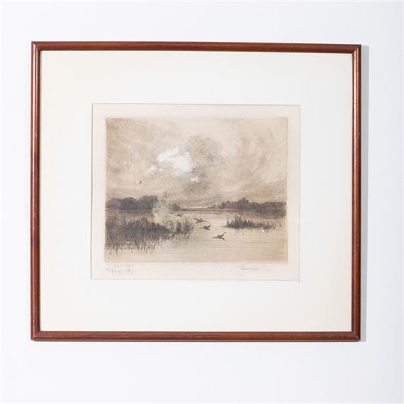 Três gravuras a negro sobre papel, assinadas e datadas by Earl Howell Reed