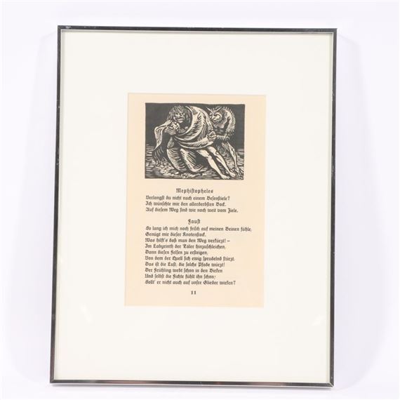 Faust and Mephistohleles page from Goethe's Walpurgisnacht, 1923 by Ernst Barlach, 1923