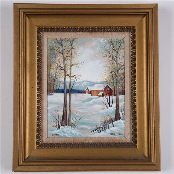 Betty Chou | A vintage enamel on metal painting capturing a lovely ...