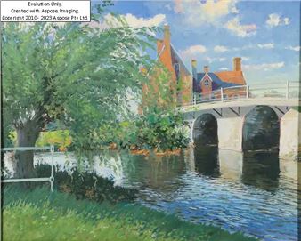 Beryle Bell,  British 1932-2015 -  Bridge at Wye, 1988;  oil on board, signed and dated lower right 'Bell 88', 44 - Beryle Bell