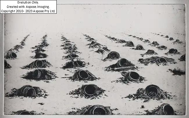 Artwork by Dolores De Sade , Dolores de Sade,  20th/21st Century-  Untitled;  etching on wove,  signed and numbered 10/20 in pencil verso,  image: 15 x 24, Made of etching on wove