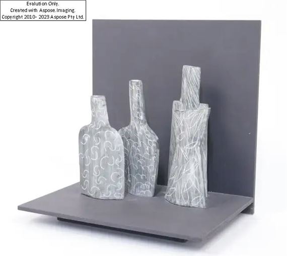 Guido de Zen,  Italian, 20th / 21st century -  Quattro Personaggi;  terracotta sculpture on painted wood base, signed and titled to underside, dated 2006, H28 by Guido De Zan, dated 2006