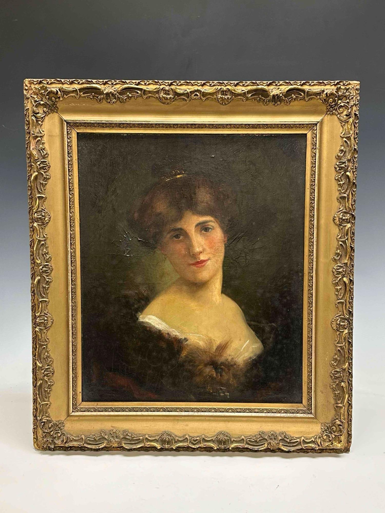 Henri Rondel | Continental School Portrait of a Maiden Oil on Canvas ...