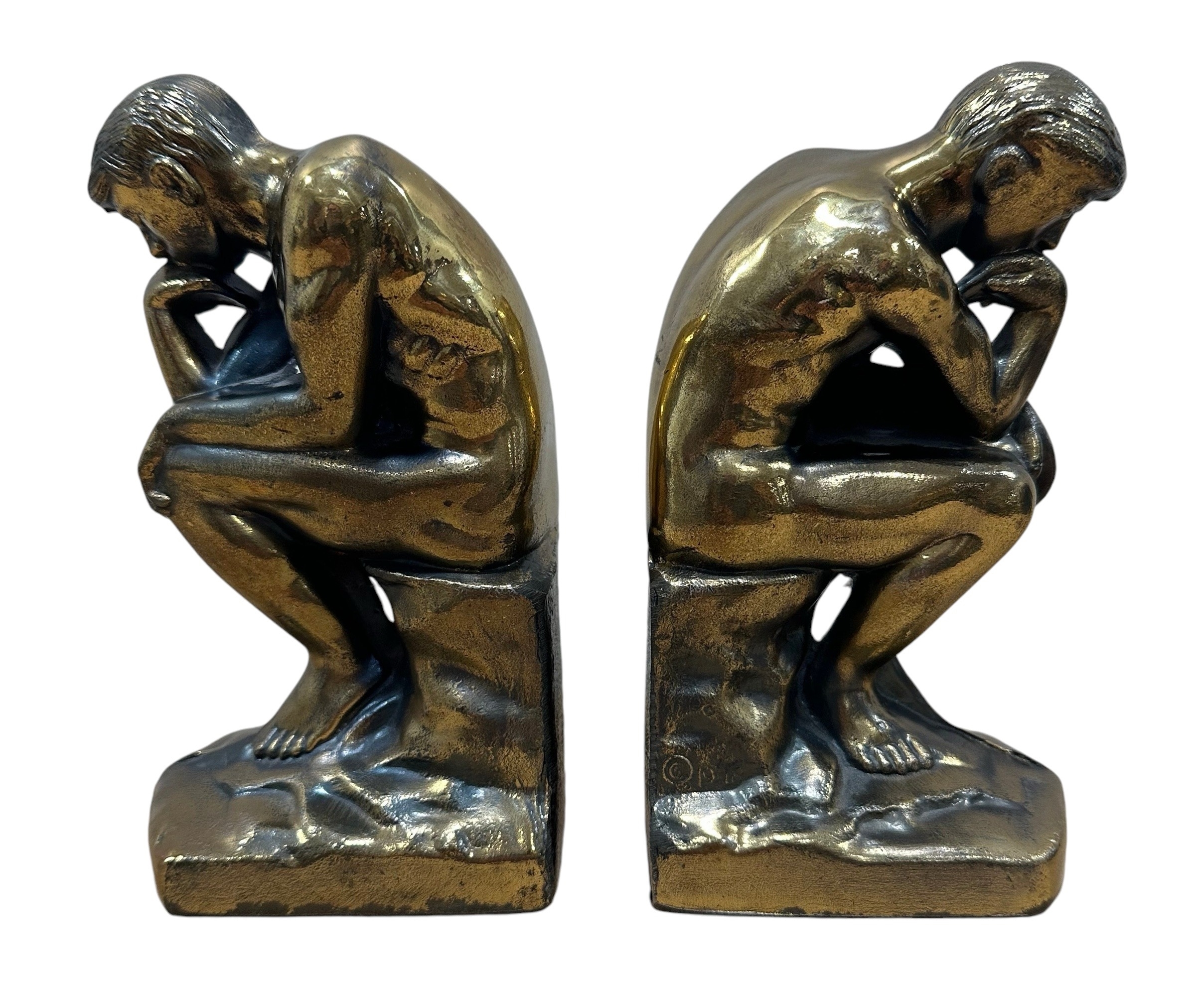 Auguste Rodin | RODIN Thinking Man Bookends (1928) | MutualArt
