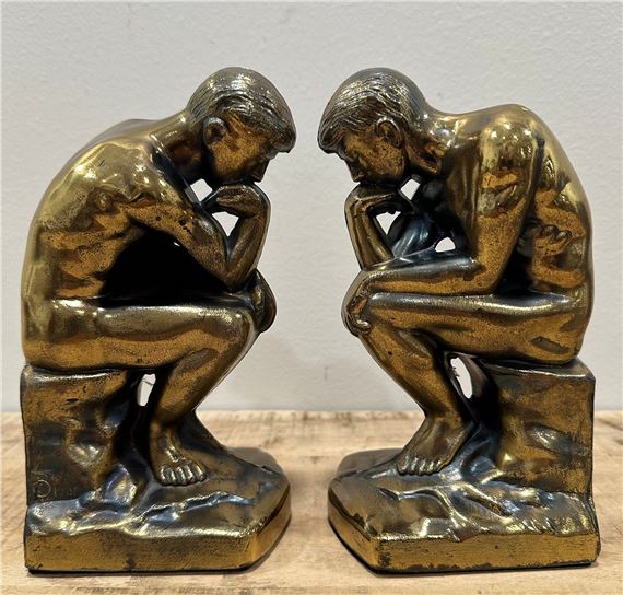 Auguste Rodin RODIN Thinking Man Bookends (1928) MutualArt