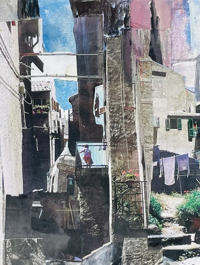 Artwork by Betty Warner Sheinbaum, Mixed Collage-Gouache by Betty Warner Sheinbaum Titled -Giglio I, Made of collage and gouache painting