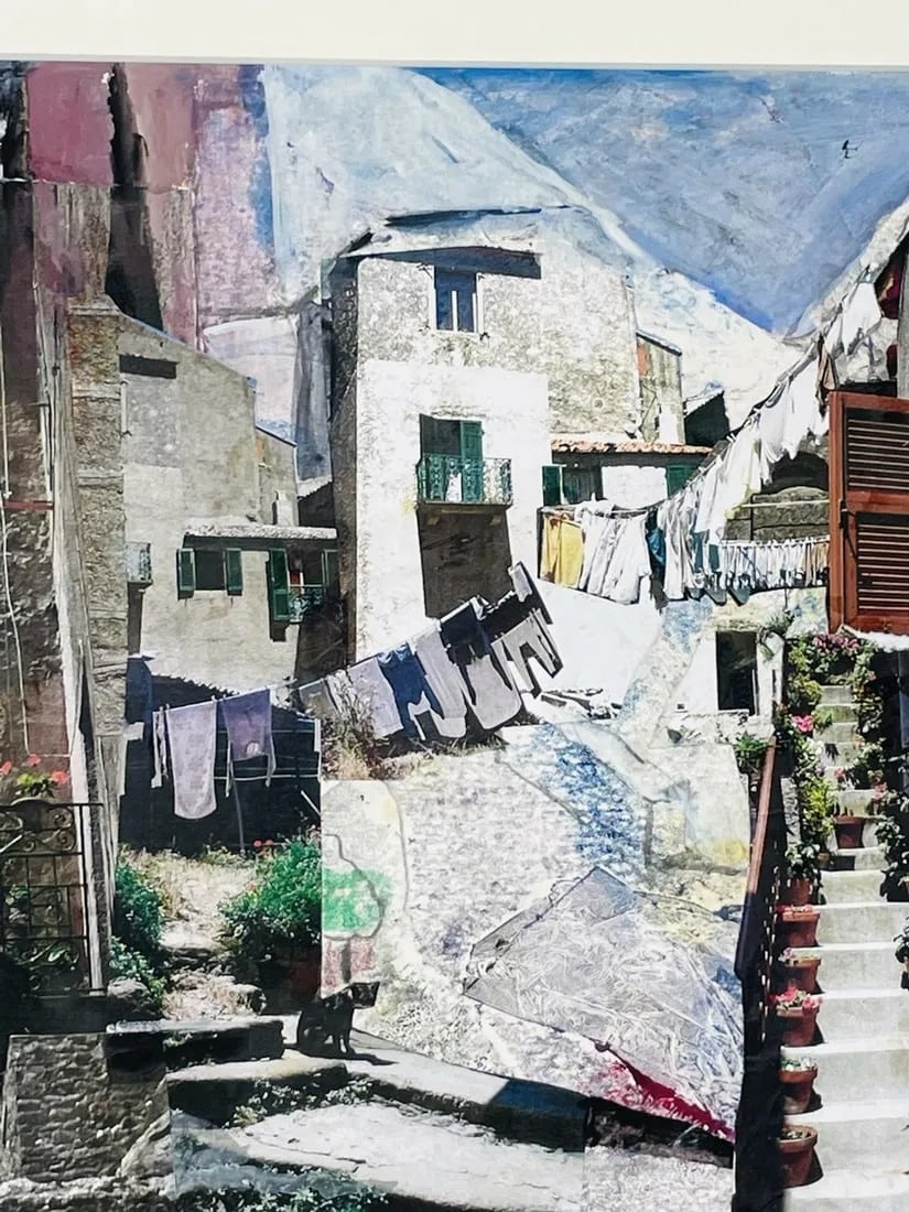 Artwork by Betty Warner Sheinbaum, Mixed Collage-Gouache by Betty Warner Sheinbaum Titled -Giglio I, Made of collage and gouache painting