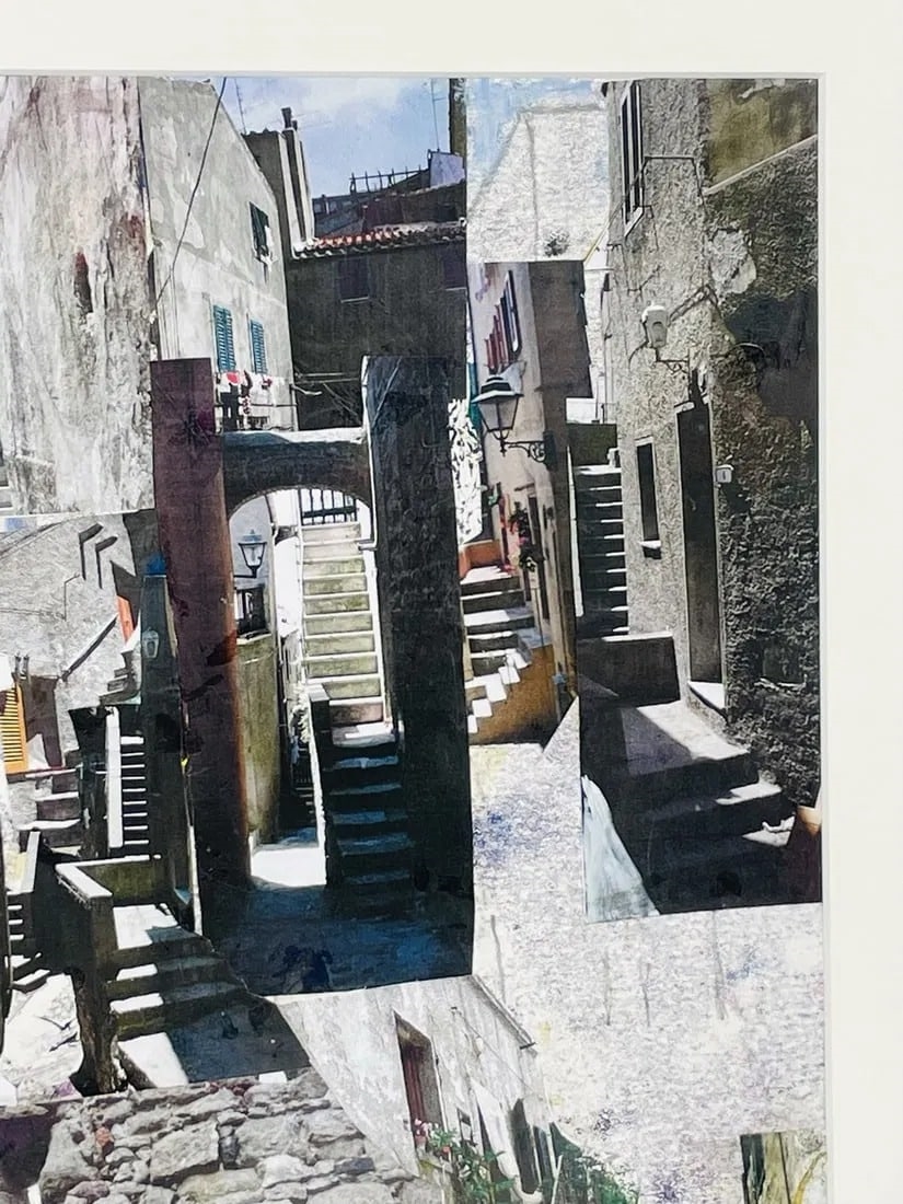 Artwork by Betty Warner Sheinbaum, Mixed Collage-Gouache by Betty Warner Sheinbaum Titled -Giglio I, Made of collage and gouache painting