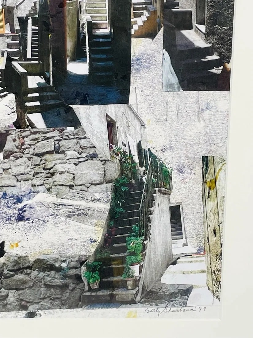 Artwork by Betty Warner Sheinbaum, Mixed Collage-Gouache by Betty Warner Sheinbaum Titled -Giglio I, Made of collage and gouache painting