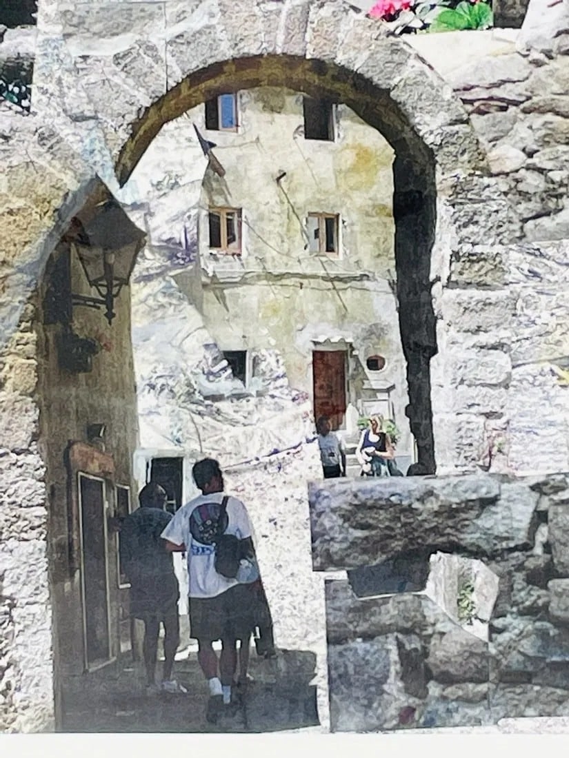 Artwork by Betty Warner Sheinbaum, Mixed Collage-Gouache by Betty Warner Sheinbaum Titled -Giglio I, Made of collage and gouache painting