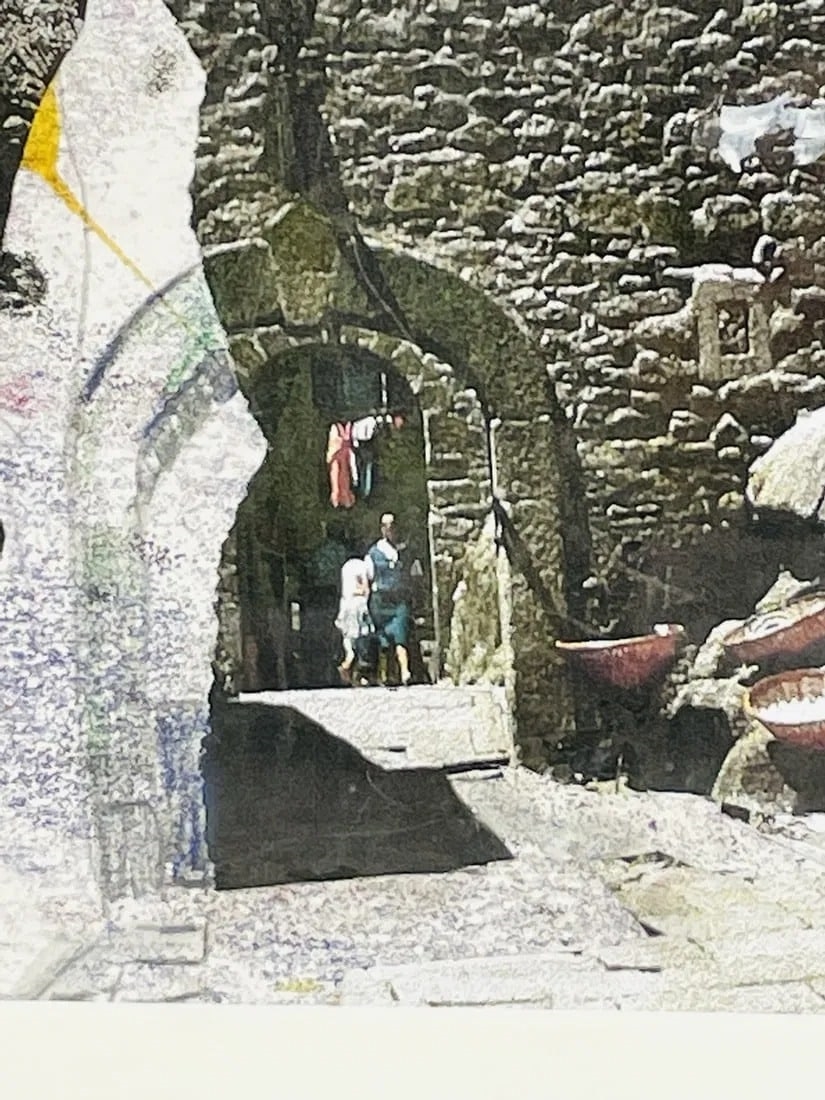 Artwork by Betty Warner Sheinbaum, Mixed Collage-Gouache by Betty Warner Sheinbaum Titled -Giglio I, Made of collage and gouache painting