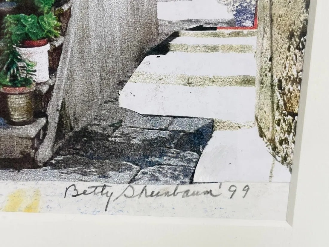 Artwork by Betty Warner Sheinbaum, Mixed Collage-Gouache by Betty Warner Sheinbaum Titled -Giglio I, Made of collage and gouache painting