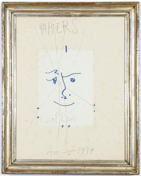 PABLO PICASSO, ‘Frontispiece’ – Papiers Colles Original Lithograph - Edition: Reference: Cramer Rare Suite: Papiers Colles - Au Pont Des Arts French Vintage frame – xcm by Pablo Picasso, 1966