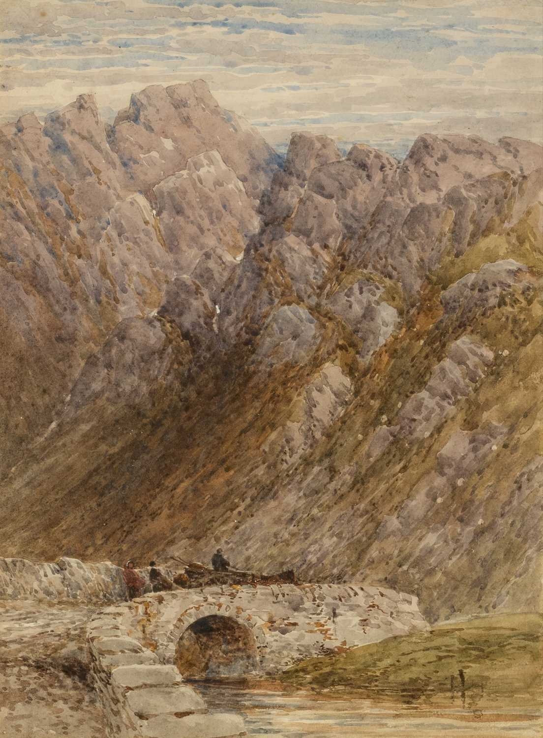 Artwork by Edwin Charles Pascoe Holman, Benglog Falls, North Wales, Made of watercolour