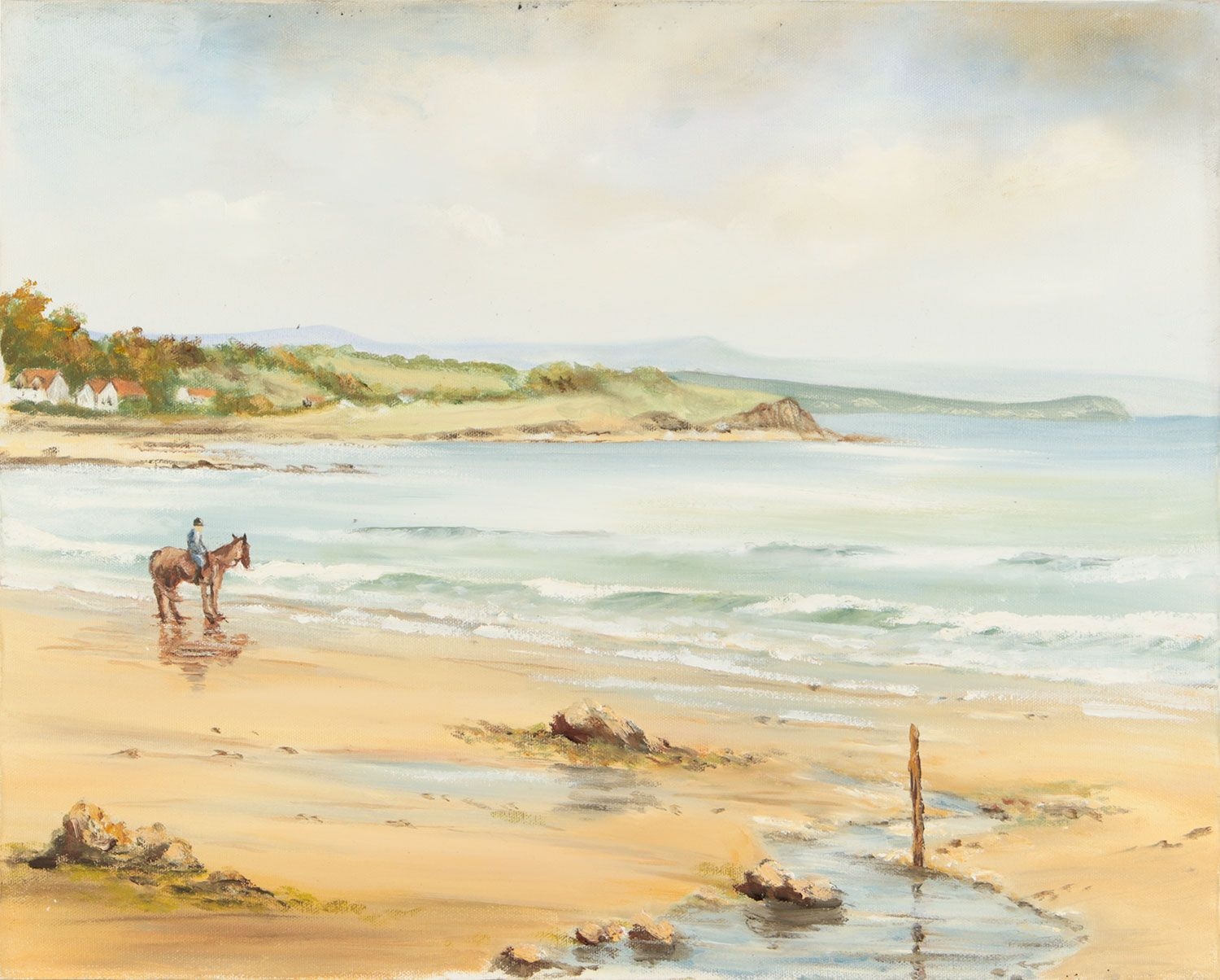 Artwork by Darren Paul, HORSE RIDING ON THE BEACH, Made of OIL ON CANVAS