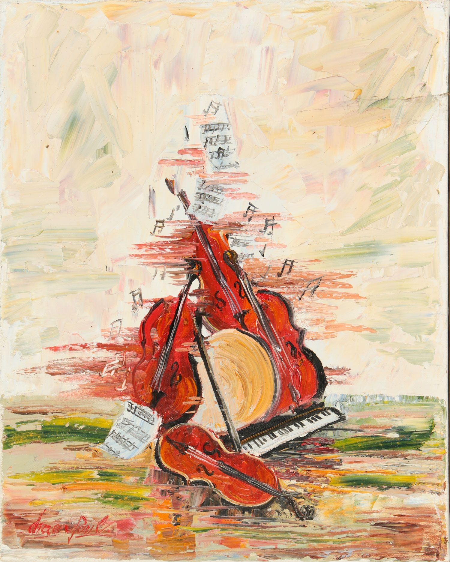 Artwork by Darren Paul, COMPOSITION II, Made of OIL ON CANVAS