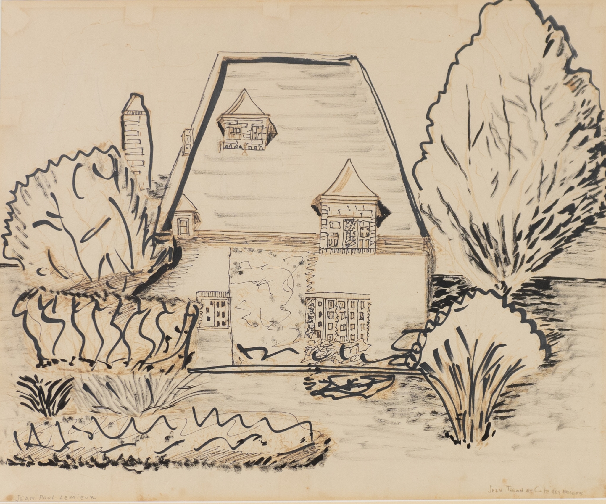 Artwork by Jean Paul (1904-1990), Jean Talon & Cote-des-Neiges, Made of Mixed media on paper