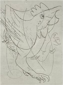 Amedeo Lanci (b.1943), a signed, limited edition etching 'Gallo' 1992 with the artist's blind stamp - Amedeo Lanci