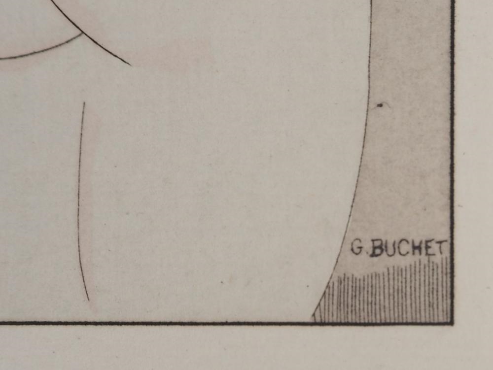 Artwork by Gustave Buchet, Gustave BUCHET - The Intimidated Redhead, Made of Original etching