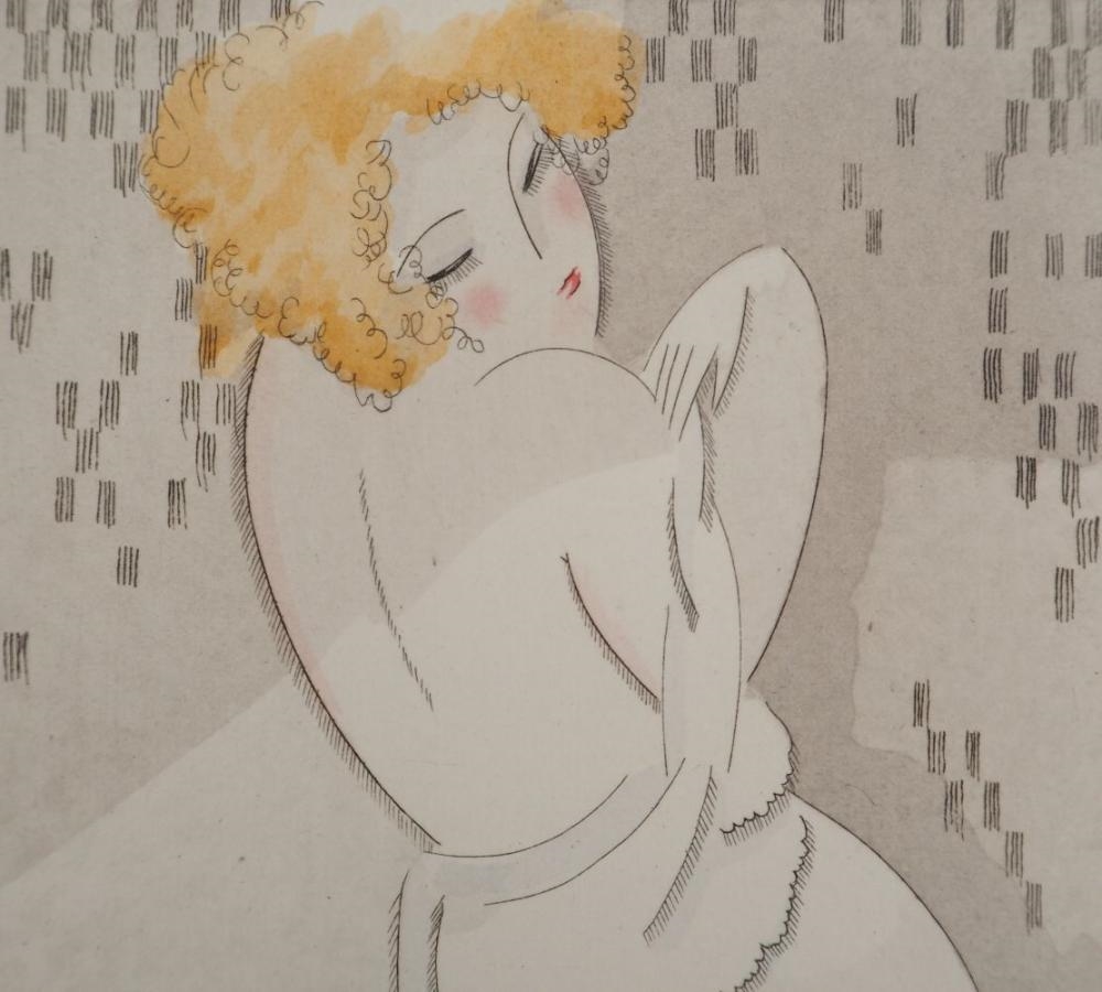 Artwork by Gustave Buchet, Gustave BUCHET - The Intimidated Redhead, Made of Original etching