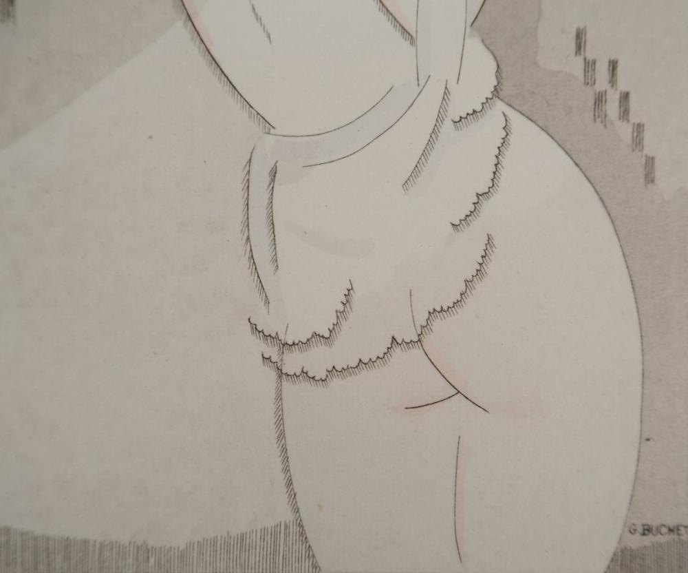 Artwork by Gustave Buchet, Gustave BUCHET - The Intimidated Redhead, Made of Original etching